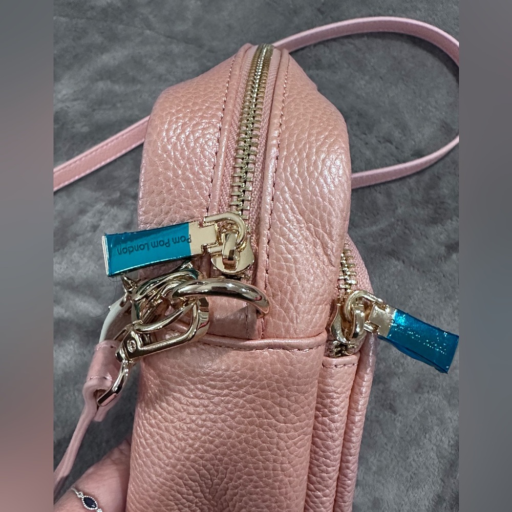 Pom Pom London Metallic Pink Crossbody Bag NWOT - Picture 10 of 16